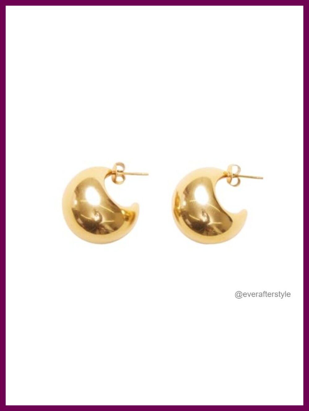 18K Gold Plated Titanium Chunky Ball Hoop Earrings Lightweight